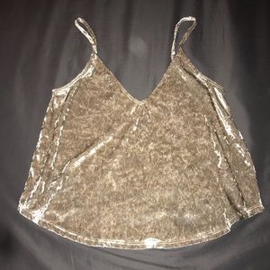 Attractive Golden Velvet Tank-top Blouse